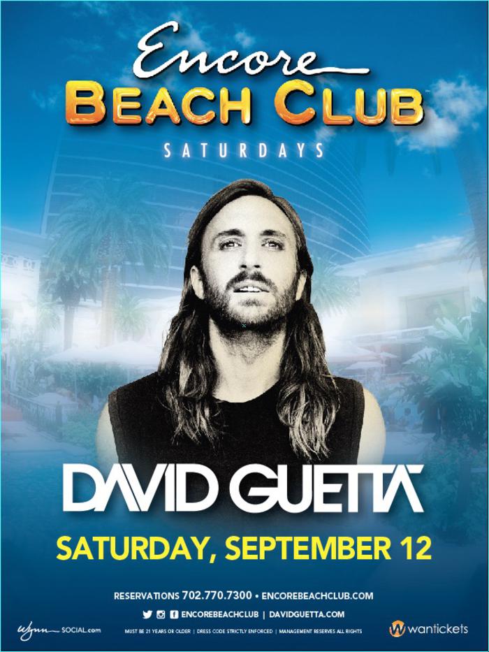 David Guetta at Encore Beach Club on Saturday, September 12 | Galavantier