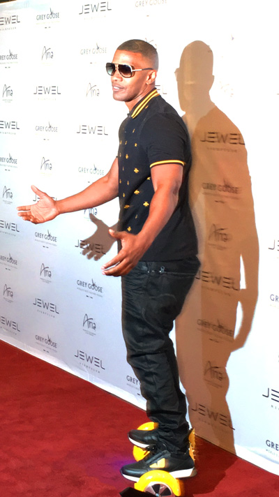 Jamie Foxx at on the red carpet for JEWEL Nightclub's Grand Opening night