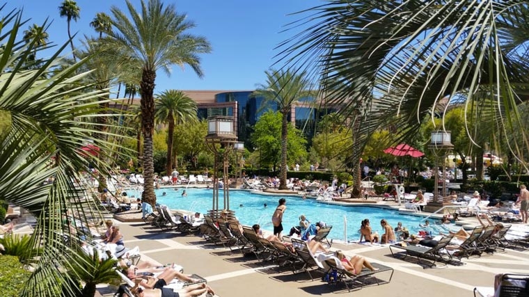 Sunbathing relaxing pool MGM